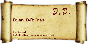 Dian Dénes névjegykártya
